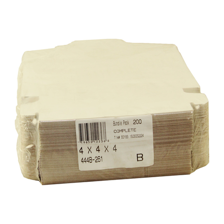 BOXIT Boxit 4"x4"x4" White Lock Corner Bakery Box, PK100 444B-261